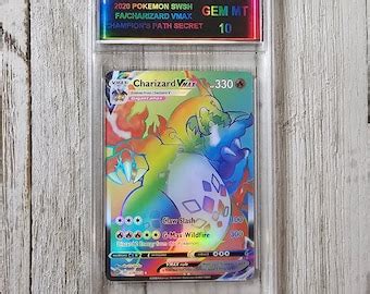 Charizard VMAX Custom Handmade Holographic Card Etsy