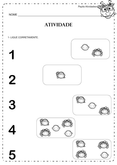 Atividade Maternal Numeros De 1 A 5 - Atividade Com Numeros De 1 A 5 - ZULEDU
