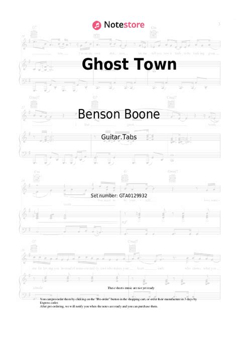 Ghost Town tabs guitar Benson Boone in Note-Store.com | Guitar.Tabs SKU ...