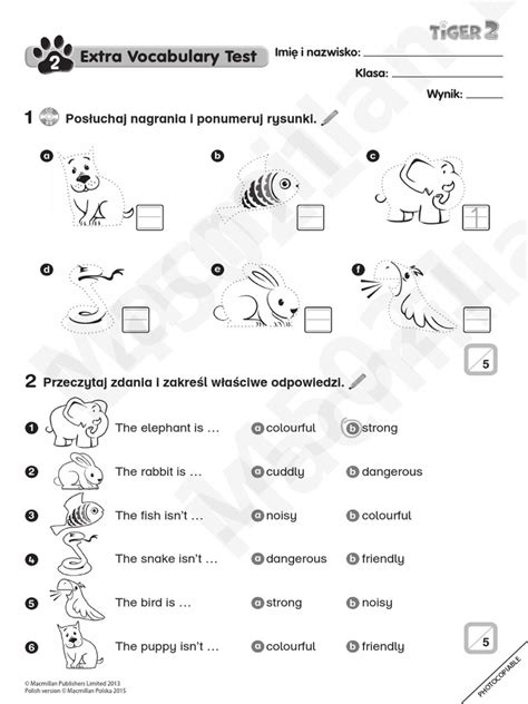 Tiger 2 Unit 2 Extra Vocabulary Test Pdf