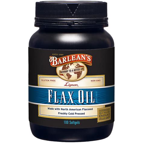 Barlean S Lignan Flaxseed Oil Softgels Cold Pressed Flax Seed