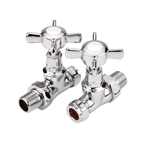 Milano - Traditional Chrome Straight Radiator Valves (Pair)