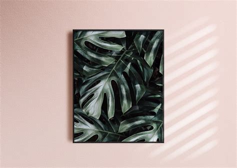 Printable Monstera Leaf Tropical Print Monstera Wall Art Leaf Print Download Modern