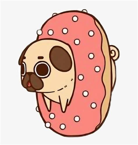 Cute Kawaii Pug Chibi Food Png Pug Cute Kawaii Chibi Pug In A Donut