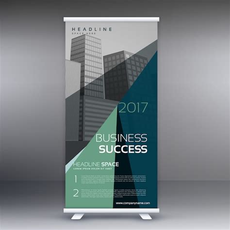 Green Abstract Business Standee Template Vector Free Download