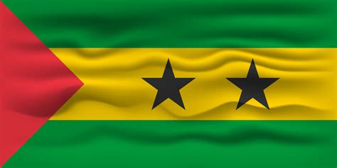 Waving Flag Of The Country Sao Tome And Principe Vector Illustration