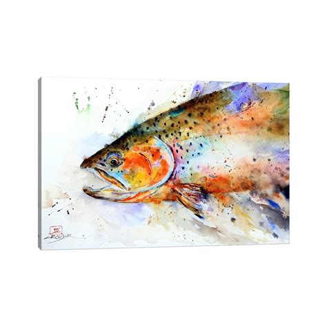 Icanvas Fish Multi Color By Dean Crouser Canvas Print Bed Bath