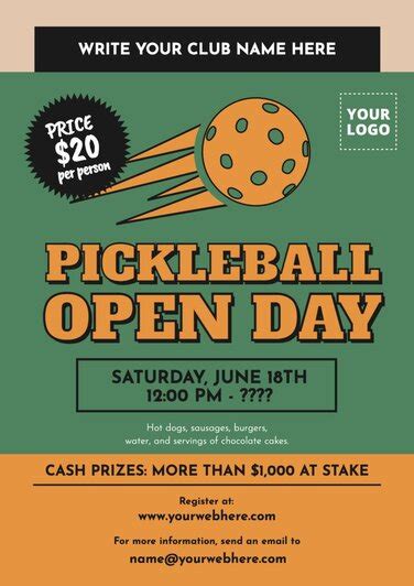 Editable Pickleball Flyer Templates