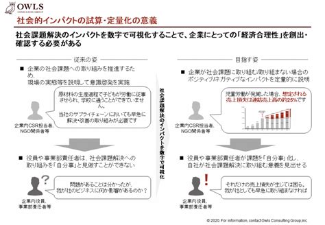 社会的インパクト定量化・ Esg情報開示・統合報告書作成支援 オウルズコンサルティンググループ