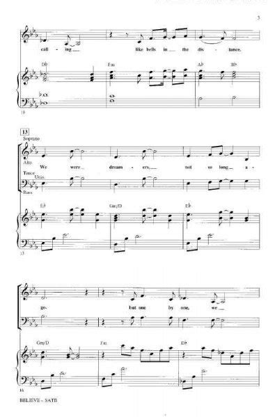 BELIEVE - from The Polar Express / SATB* + piano/chords - Clarina