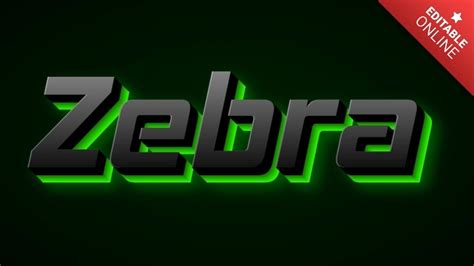 Zebra Green Light D Text Effect Generator