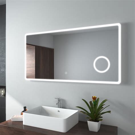 EMKE Miroir Lumineux Salle De Bain 120x60cm Miroir LED Avec