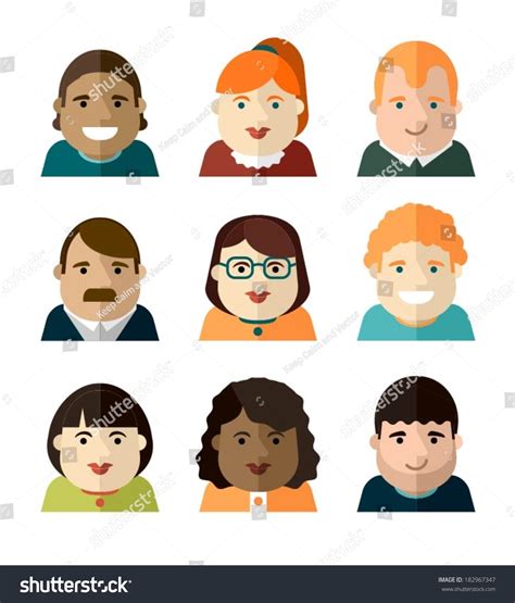 Set Of Vector Portraits - 182967347 : Shutterstock