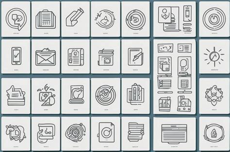 Premium Photo Contact Us Line Art Icon Set Design Template Vector