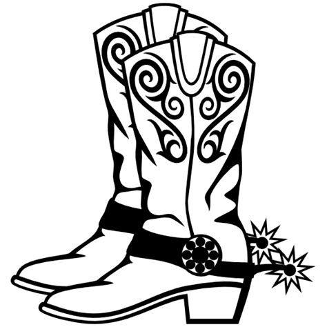 Cowboy Cowgirl Boots With Swirls And Spurs Sticker