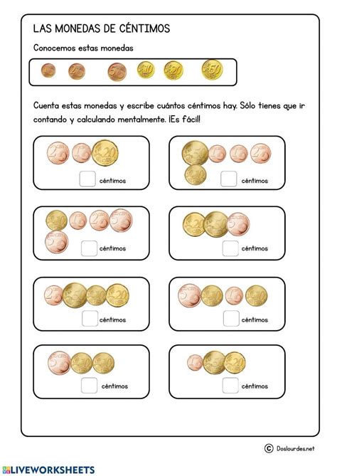 Ficha Online De Monedas Para 2 Puedes Hacer Los Ejercicios Online O