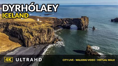 Iceland 4K Dyrhólaey Lighthouse Dyrhólaey Viewpoint Playa