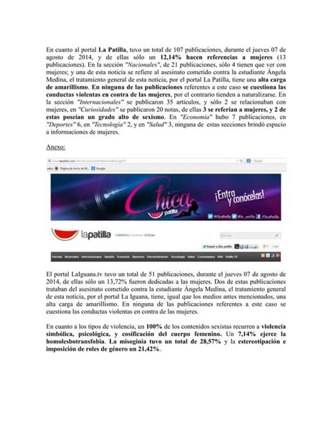 Informe N Del Observatorio De Medios Carmen Clemente Travieso Pdf