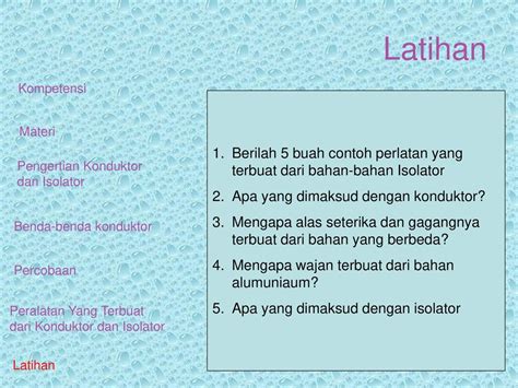 Sebutkan Benda Benda Yang Memanfaatkan Konduktor Dan Isolator Secara Bersama Ruang Soal