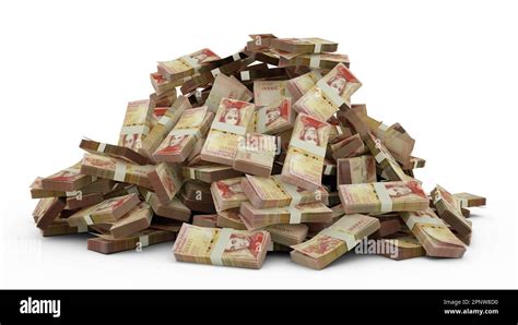 Big Pile Of Venezuelan Bolivar Notes A Lot Of Money Over White