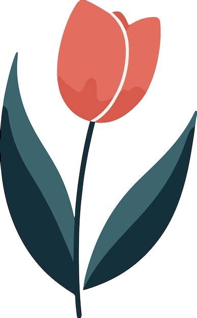 Premium Vector Minimalistic Flat Vector Tulip Summer Illustration On