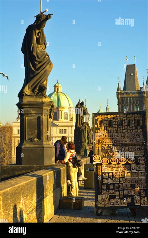 Charles Bridge Is The Main Tourist Attraction In Prague The Capital Of Czech Republic Stock