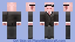 Pig In Black Minecraft Skin