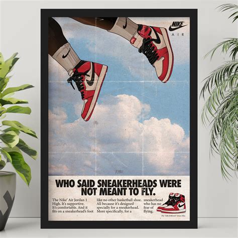 Nike Air Jordan 1 Flight To Chicago Poster 50x70cm Kicks On Kanvas