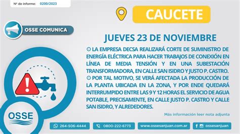 Por Corte De Energ A Programado Se Ver Afectado El Servicio De Agua