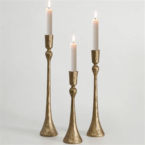 Vintage Cast Iron Taper Candle Holder Set Of 3 Decorative