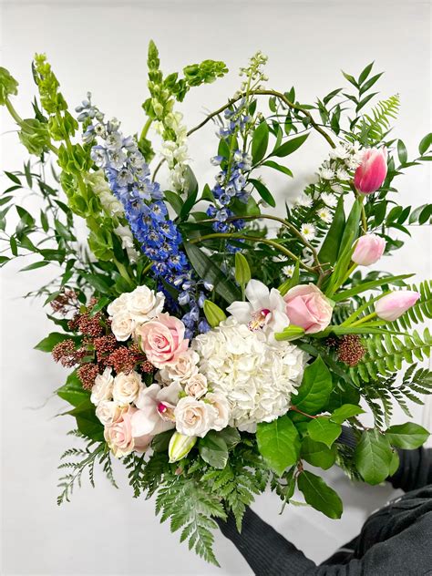 Peaceful Pastels Tribute | Blooming Wellies Flowers Newmarket Florist