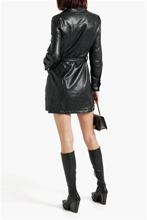 Simkhai Karlee Faux Leather Mini Shirt Dress The Outnet