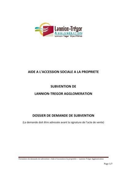 Aide A L Accession Sociale A La Propriete Lannion Tr Gor