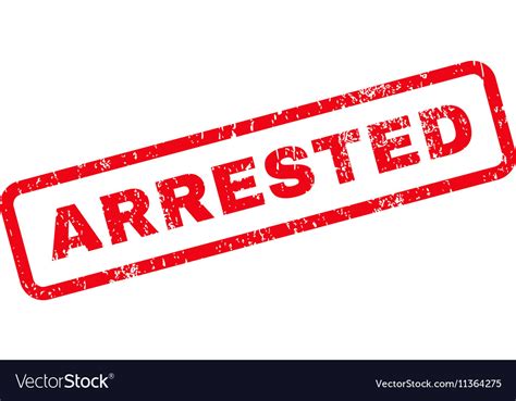 Arrested Text Rubber Stamp Royalty Free Vector Image