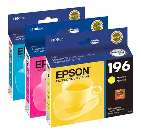 Combo Cartuchos Epson 196 Colores Original Cartucho Tinta Ultra