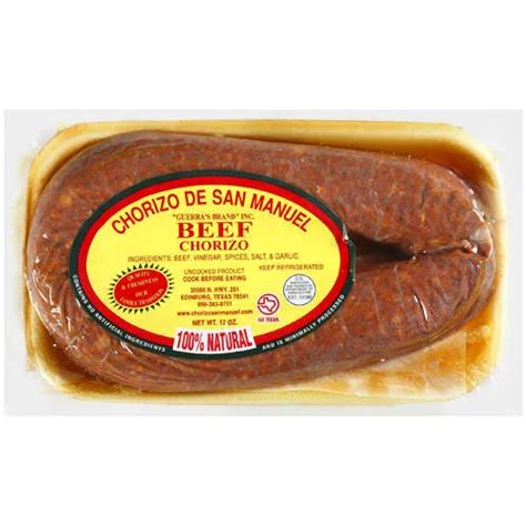 Chorizo De San Manuel Beef Chorizo Sausage Shop Sausage At H E B