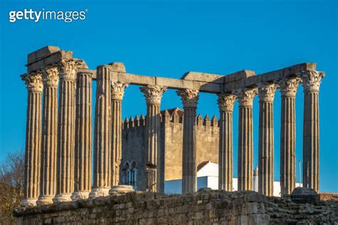 Ruins Of The Roman Temple 1st Century AD Evora Alentejo Portugal