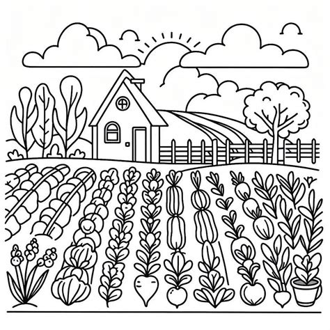 Desenho De Horta Fácil - Desenhos de Foto de Horta para Colorir e Imprimir - ColorirOnline.Com