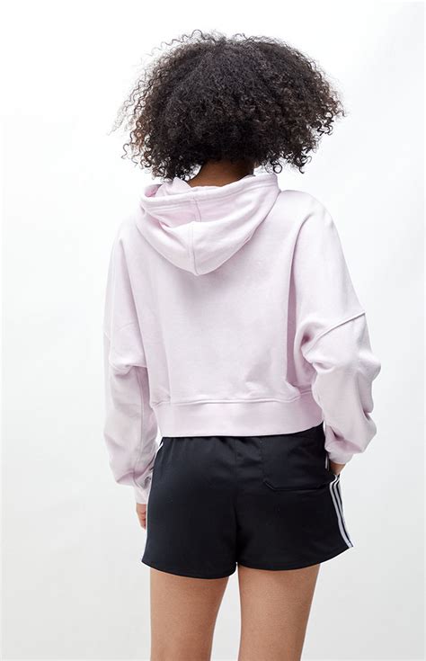 Adidas Light Pink 80s Cropped Hoodie Pacsun