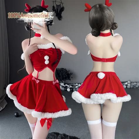 Papai Noel Fantasia Er Tica De Cosplay Feminina Natal Lingerie Sexy De