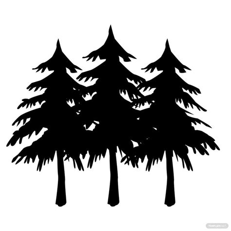 Winter Tree Silhouette In PSD Illustrator SVG EPS PNG