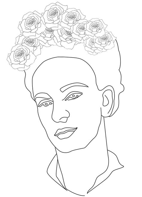 Frida Kahlo Para Colorear