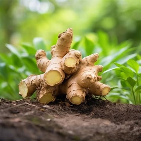 Premium Photo Ginger Rhizome On Nature Background