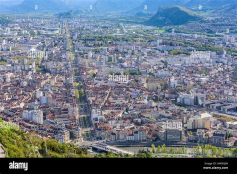 France Isere Grenoble View From The Bastille Fort View Over Cours