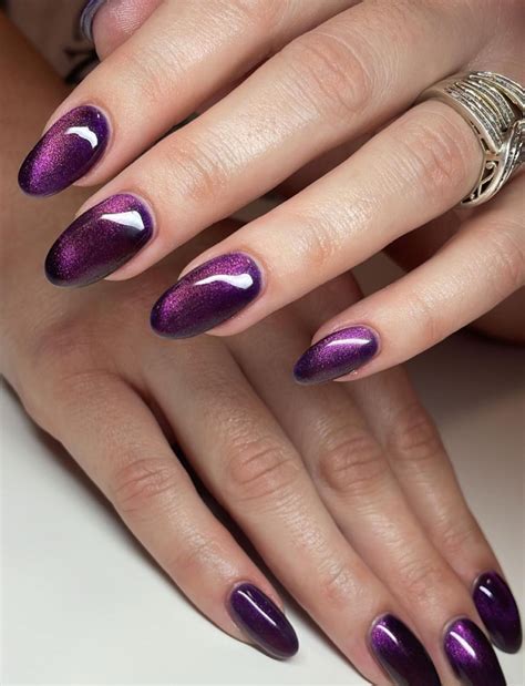 Stunning Purple Cat Eye Nail Designs For Summer 2023 Morovan