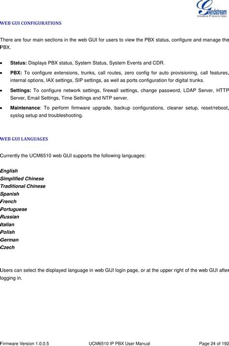 Grandstream Networks UCM6510 IP PBX User Manual