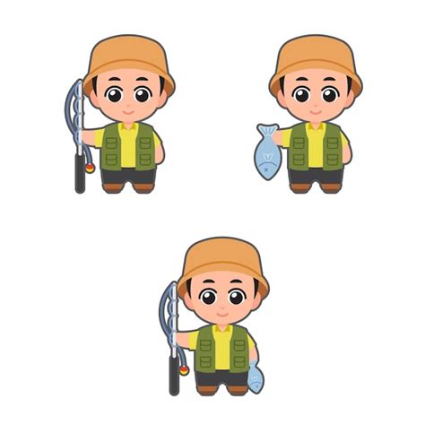 Premium Vector Fisherman Cute Chibi Anime Character