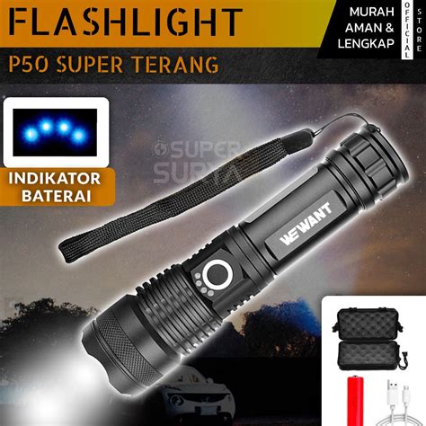 Jual Senter Led Super Terang Xhp Lumens Lampu Swat Jarak Jauh