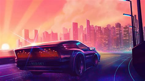 1366x768px, 720P free download | Synthwave Car Lost With You, synthwave ...