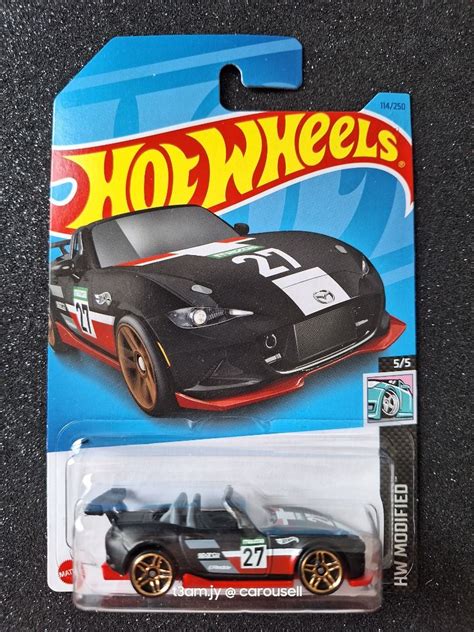 Hot Wheels 15 Mazda MX 5 Miata Matte Black Greddy Sparco Hobbies